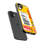 dhl yellow delivery label back phone cover | glass case for iphone 16