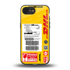 dhl yellow delivery label back phone cover | glass case for iphone 16e
