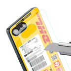 dhl yellow delivery label back phone cover | glass case for iphone 16e