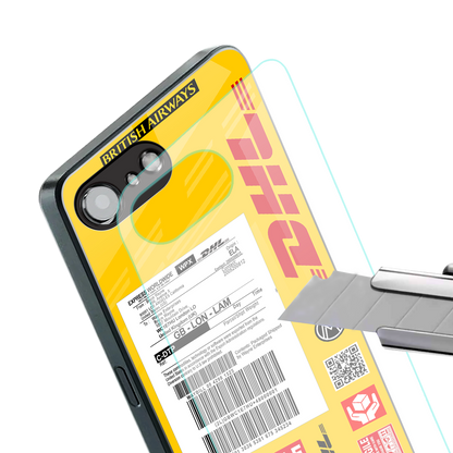 dhl yellow delivery label back phone cover | glass case for iphone 16e