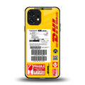 dhl yellow delivery label back phone cover | glass case for nothing phone 1