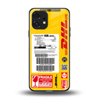 dhl yellow delivery label back phone cover | glass case for nothing phone 1