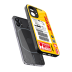dhl yellow delivery label back phone cover | glass case for nothing phone 1
