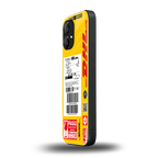 dhl yellow delivery label back phone cover | glass case for nothing phone 1