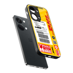 dhl yellow delivery label back phone cover | glass case for oneplus nord 3