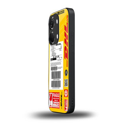 dhl yellow delivery label back phone cover | glass case for oneplus nord 3