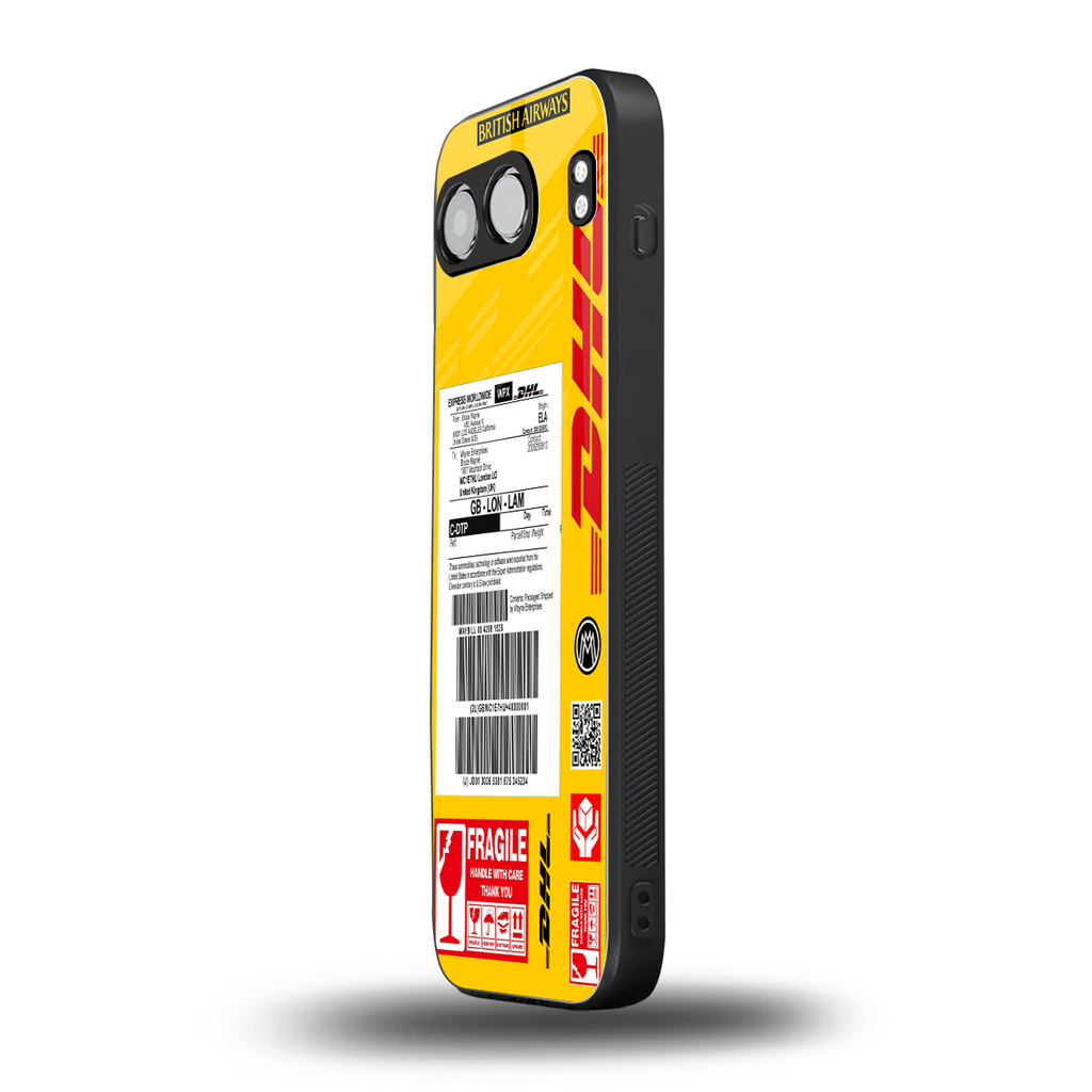 dhl yellow delivery label back phone cover | glass case for oneplus nord 4