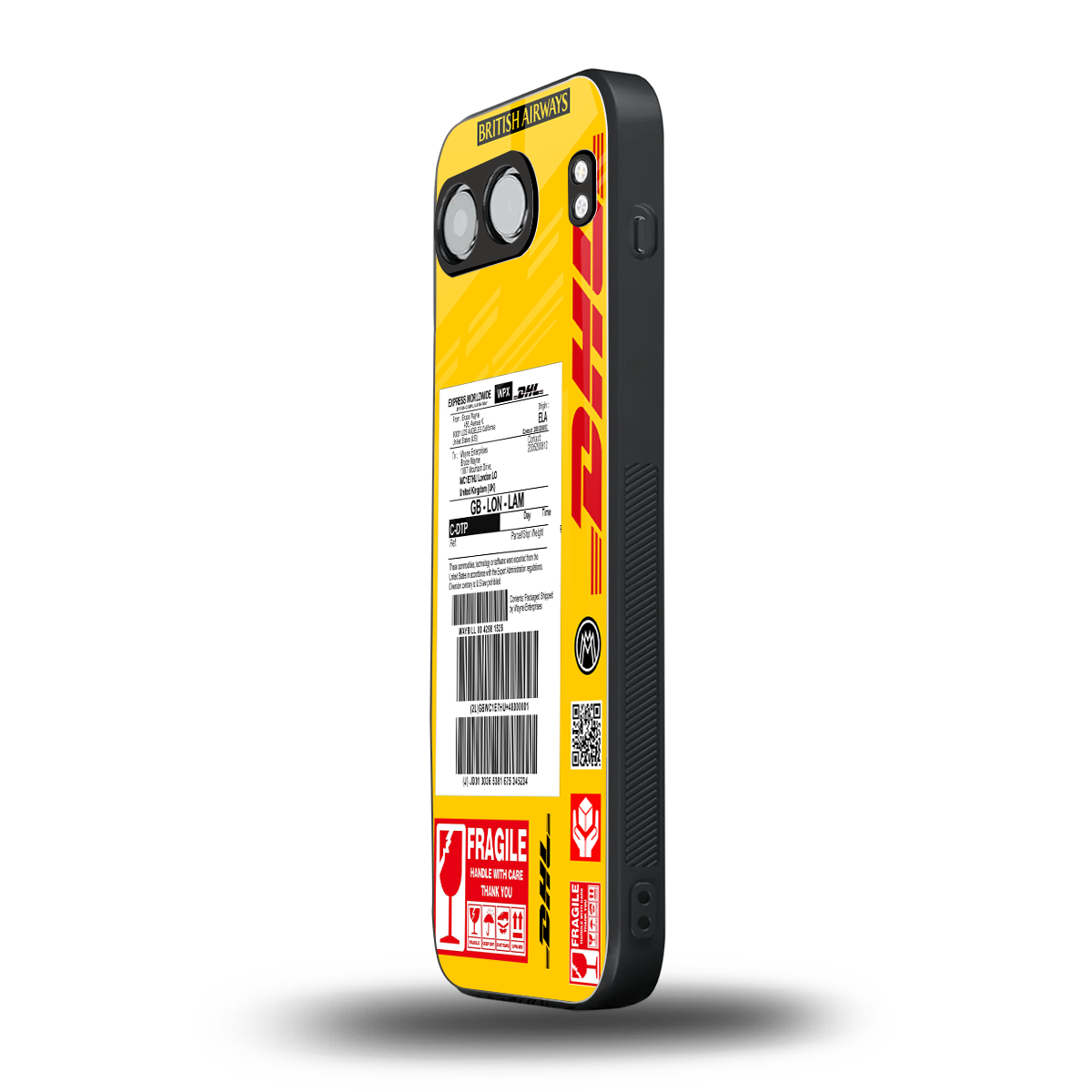 dhl yellow delivery label back phone cover | glass case for oneplus nord 4