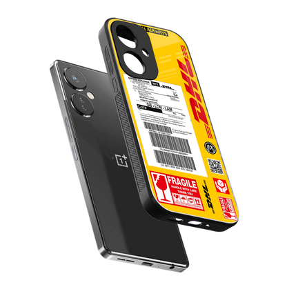 dhl yellow delivery label back phone cover | glass case for oneplus nord ce 3