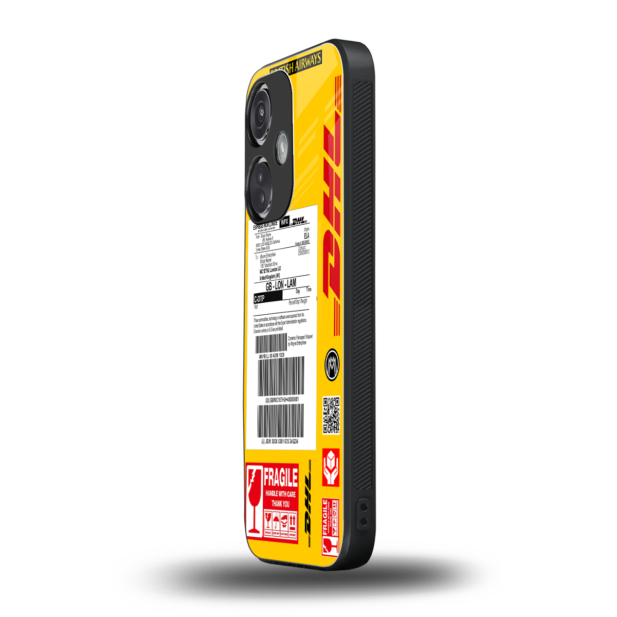 dhl yellow delivery label back phone cover | glass case for oneplus nord ce 3
