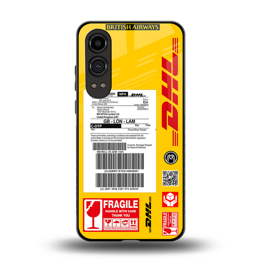 dhl yellow delivery label back phone cover | glass case for oneplus nord ce 4 lite
