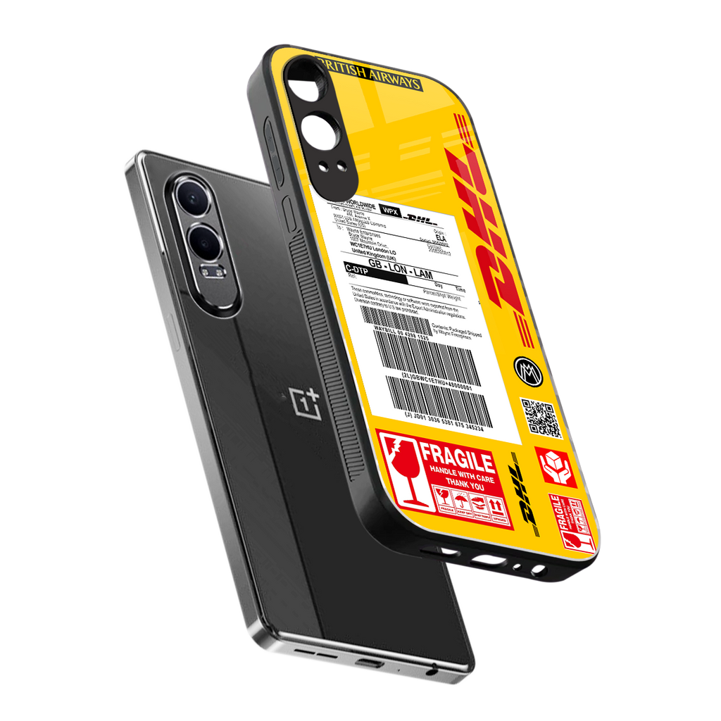 dhl yellow delivery label back phone cover | glass case for oneplus nord ce 4 lite