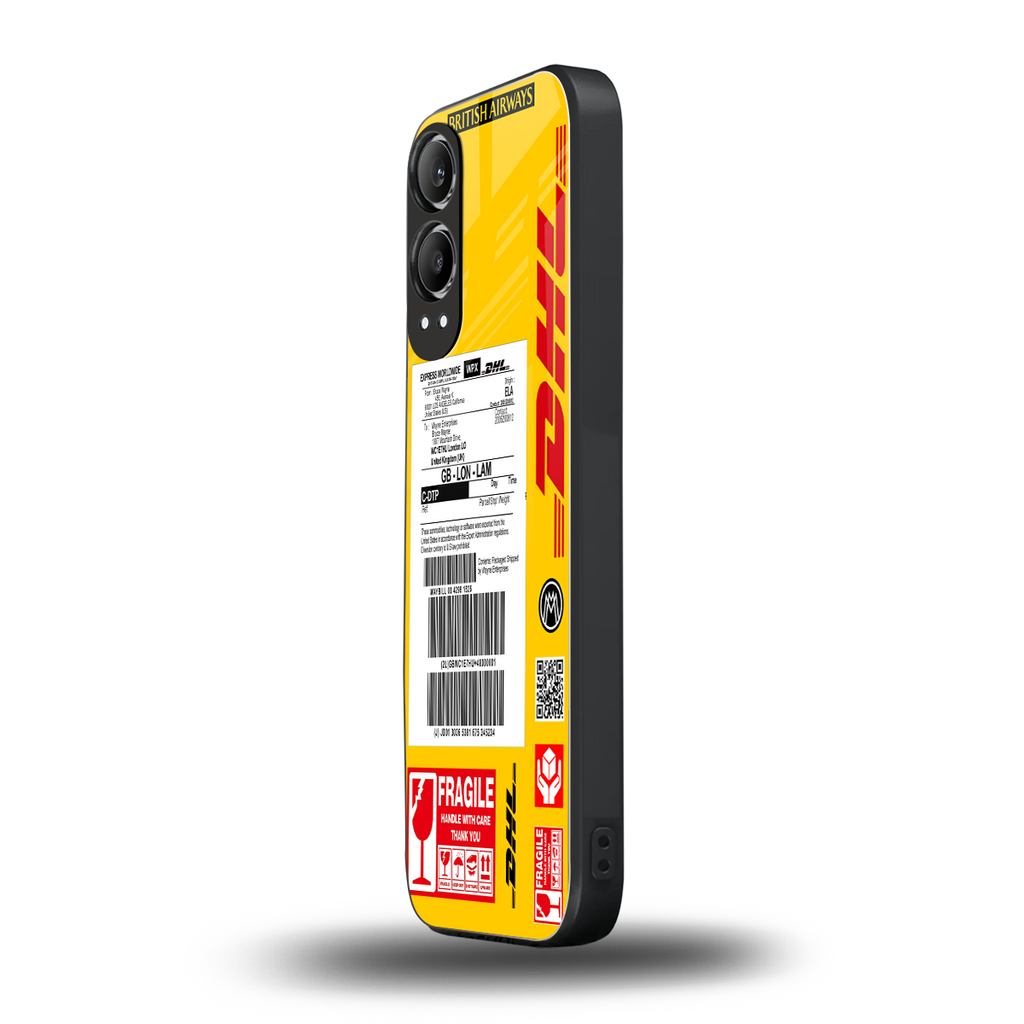 dhl yellow delivery label back phone cover | glass case for oneplus nord ce 4 lite