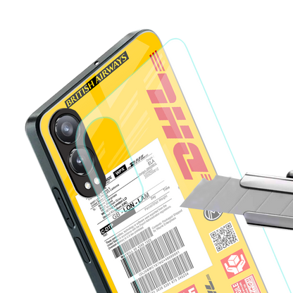 dhl yellow delivery label back phone cover | glass case for oneplus nord ce 4 lite