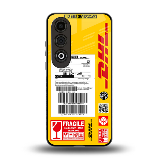 dhl yellow delivery label back phone cover | glass case for oneplus nord ce 4