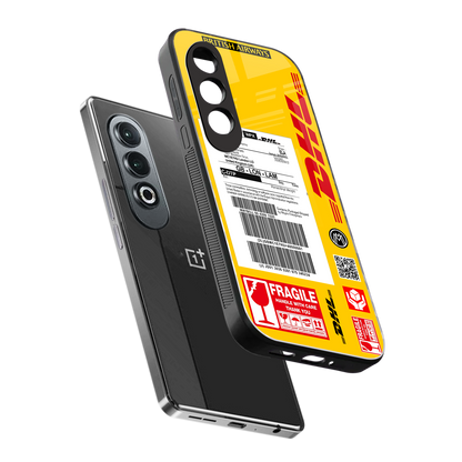 dhl yellow delivery label back phone cover | glass case for oneplus nord ce 4