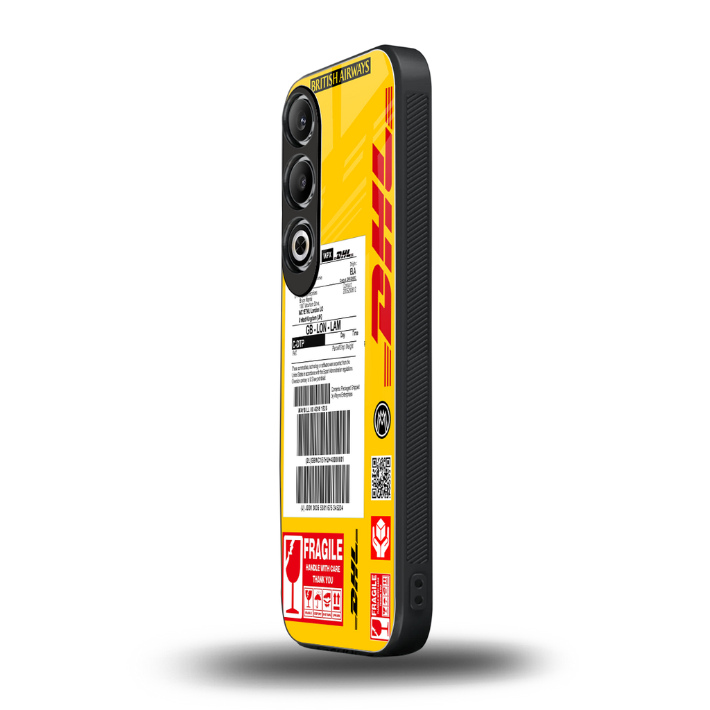 dhl yellow delivery label back phone cover | glass case for oneplus nord ce 4