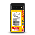 dhl yellow delivery label back phone cover | glass case for google pixel 6