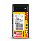 dhl yellow delivery label back phone cover | glass case for google pixel 6