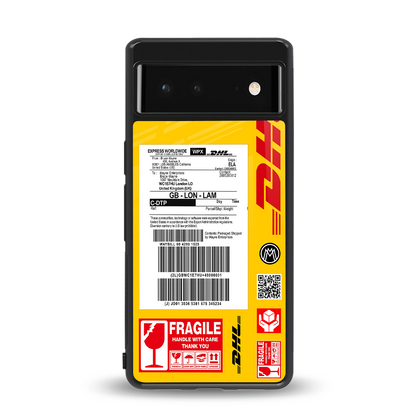 dhl yellow delivery label back phone cover | glass case for Google Pixel 6A