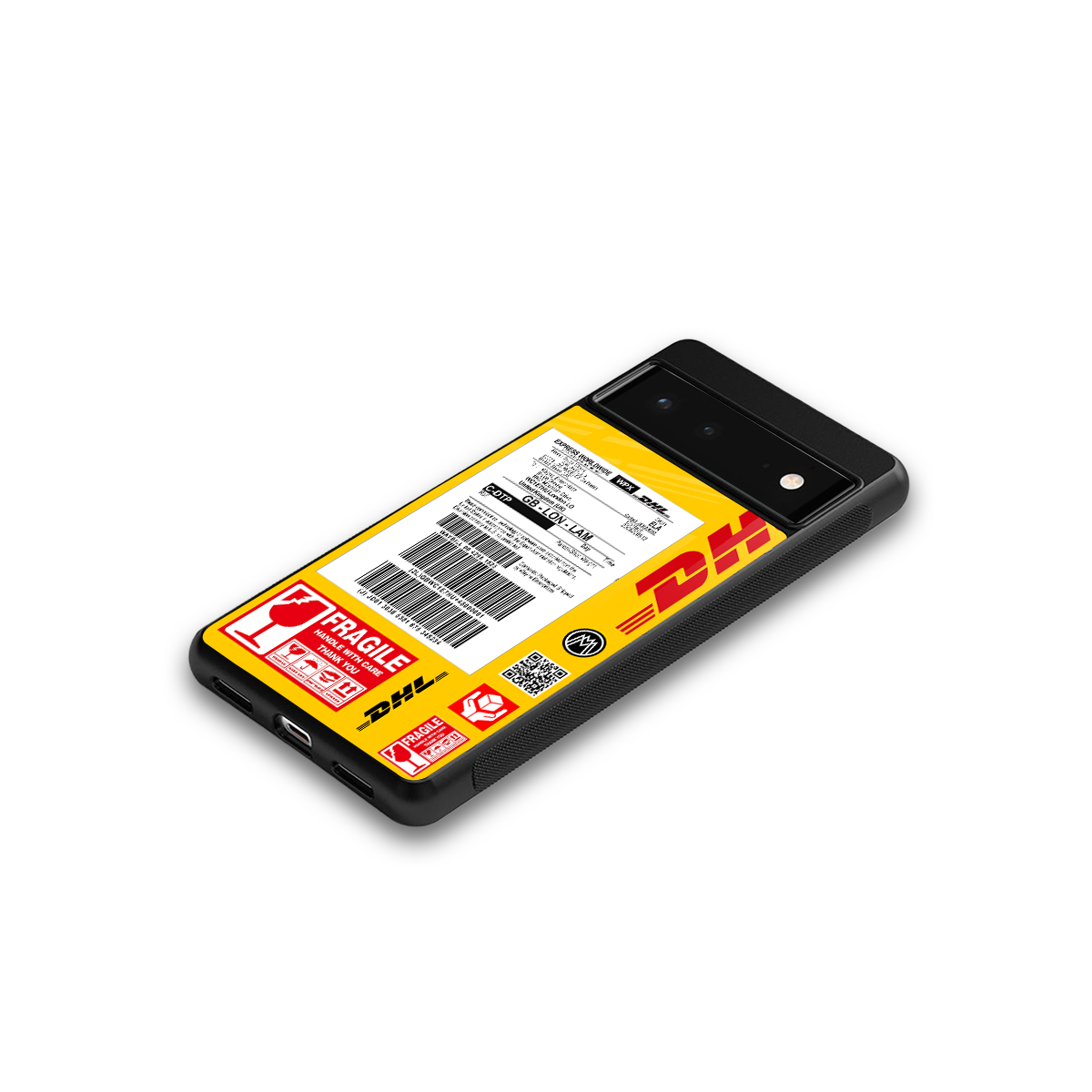 dhl yellow delivery label back phone cover | glass case for Google Pixel 6A