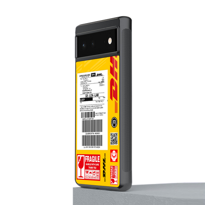 dhl yellow delivery label back phone cover | glass case for Google Pixel 6A