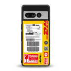 dhl yellow delivery label back phone cover | glass case for google pixel 7 pro