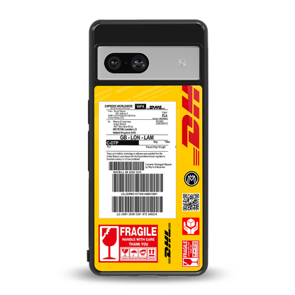dhl yellow delivery label back phone cover | glass case for Google Pixel 7