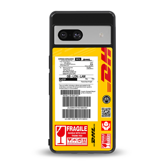 dhl yellow delivery label back phone cover | glass case for Google Pixel 7