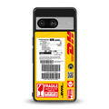 dhl yellow delivery label back phone cover | glass case for Google Pixel 8