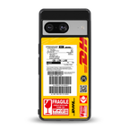 dhl yellow delivery label back phone cover | glass case for Google Pixel 8