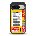 dhl yellow delivery label back phone cover | glass case for google pixel 9