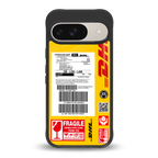 dhl yellow delivery label back phone cover | glass case for google pixel 9