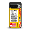 dhl yellow delivery label back phone cover | glass case for google pixel 9 pro