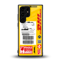 dhl yellow delivery label back phone cover | glass case for samsung galaxy s23 ultra