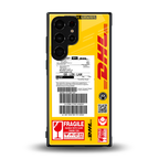 dhl yellow delivery label back phone cover | glass case for samsung galaxy s23 ultra