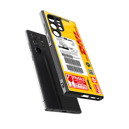 dhl yellow delivery label back phone cover | glass case for samsung galaxy s24 ultra