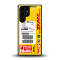 dhl yellow delivery label back phone cover | glass case for samsung galaxy s25 ultra