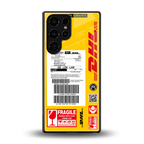 dhl yellow delivery label back phone cover | glass case for samsung galaxy s25 ultra