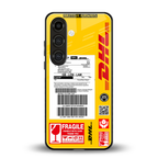 dhl yellow delivery label back phone cover | glass case for samsung galaxy s23