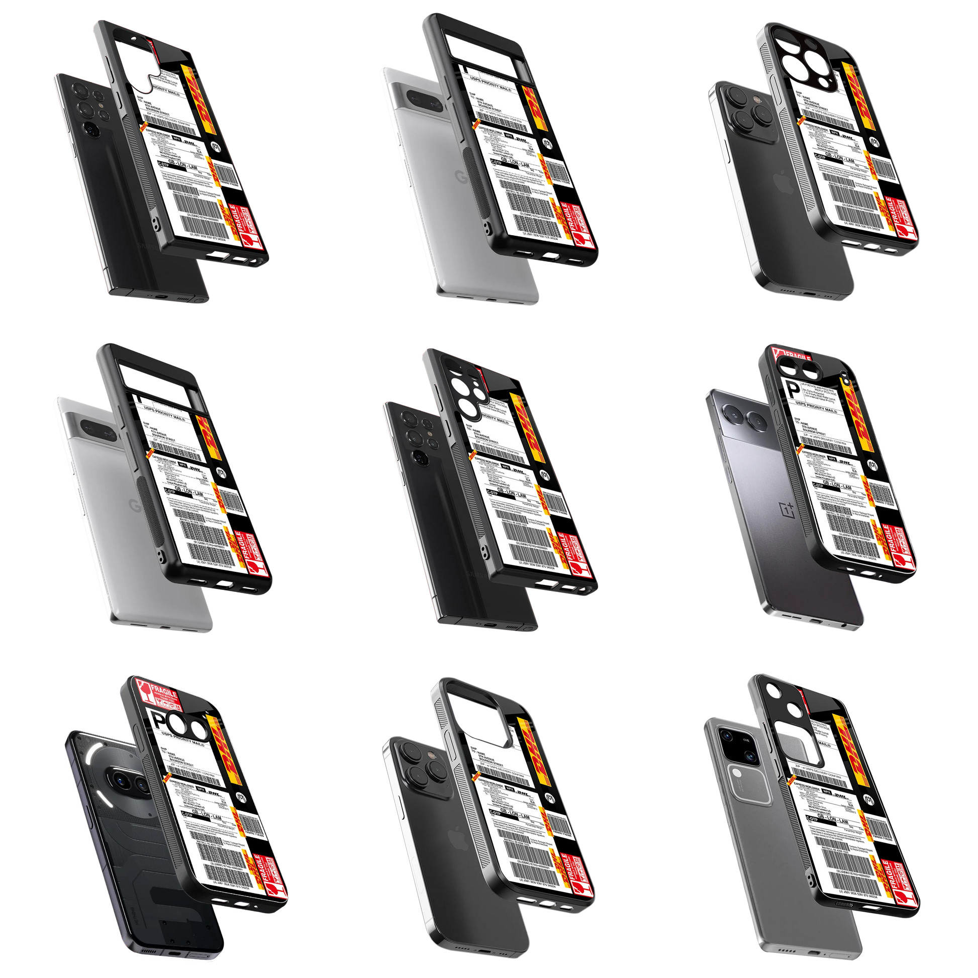 Durable Glass Back Mobile Case for iPhone, Samsung, OnePlus, Google Pixel, Redmi, Vivo, Oppo