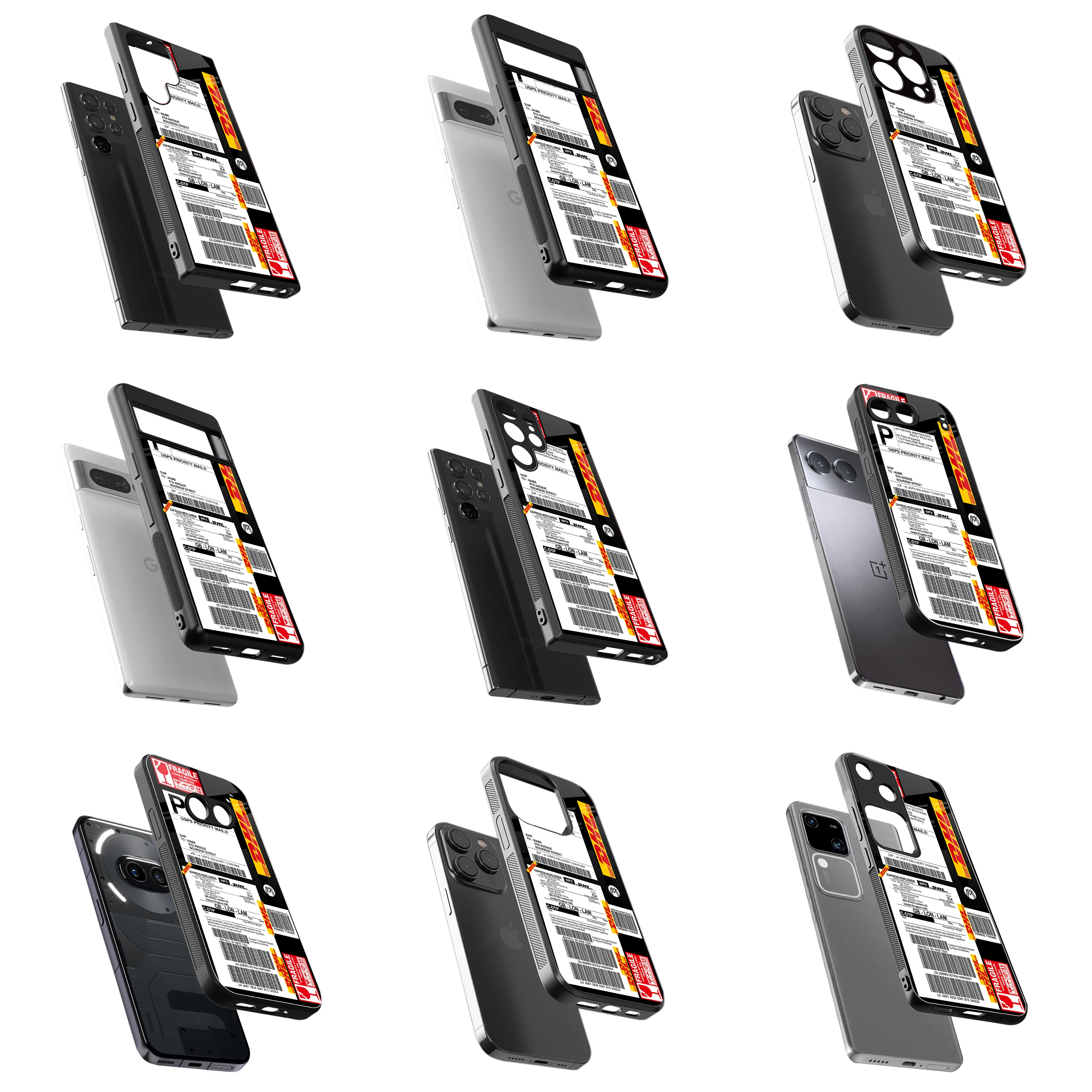 Durable Glass Back Mobile Case for iPhone, Samsung, OnePlus, Google Pixel, Redmi, Vivo, Oppo