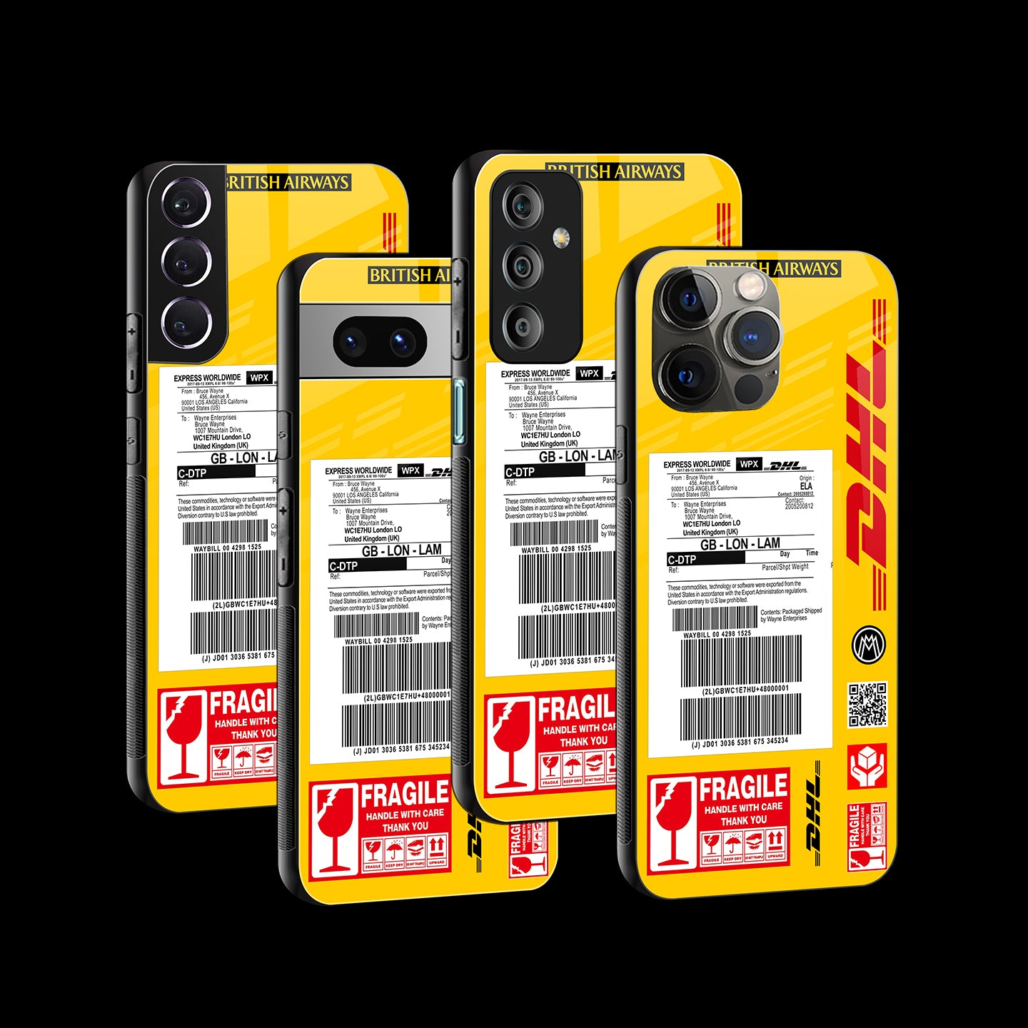 DHL Yellow Delivery Label Phone Cover | Glass Case