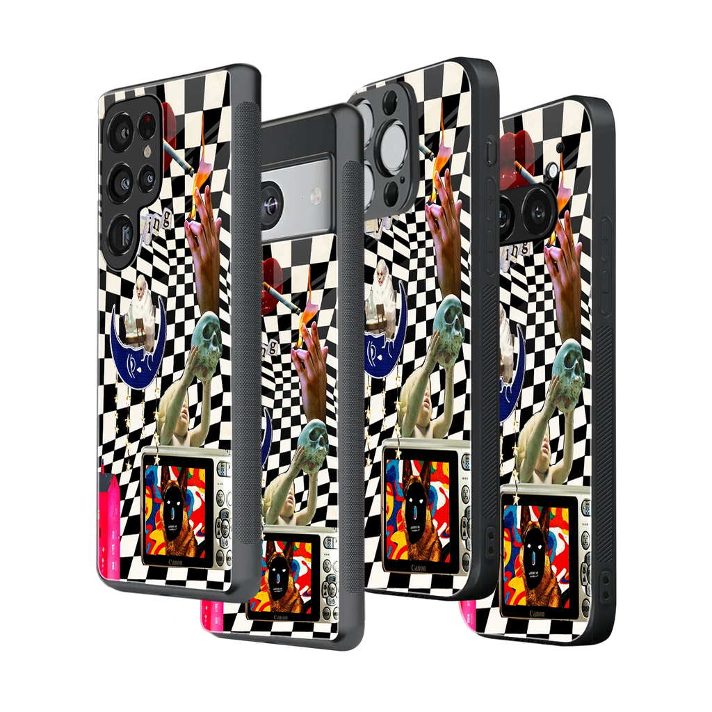 Stylish Glass Back Case for All Smartphones iPhone, Samsung, OnePlus, Pixel, Redmi, Oppo, Vivo, Motorola