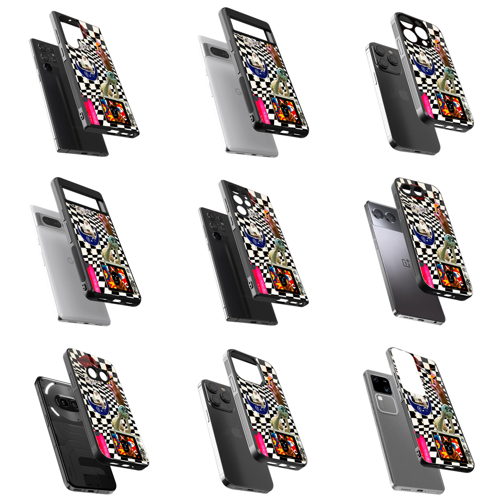 Durable Glass Back Mobile Case for iPhone, Samsung, OnePlus, Google Pixel, Redmi, Vivo, Oppo