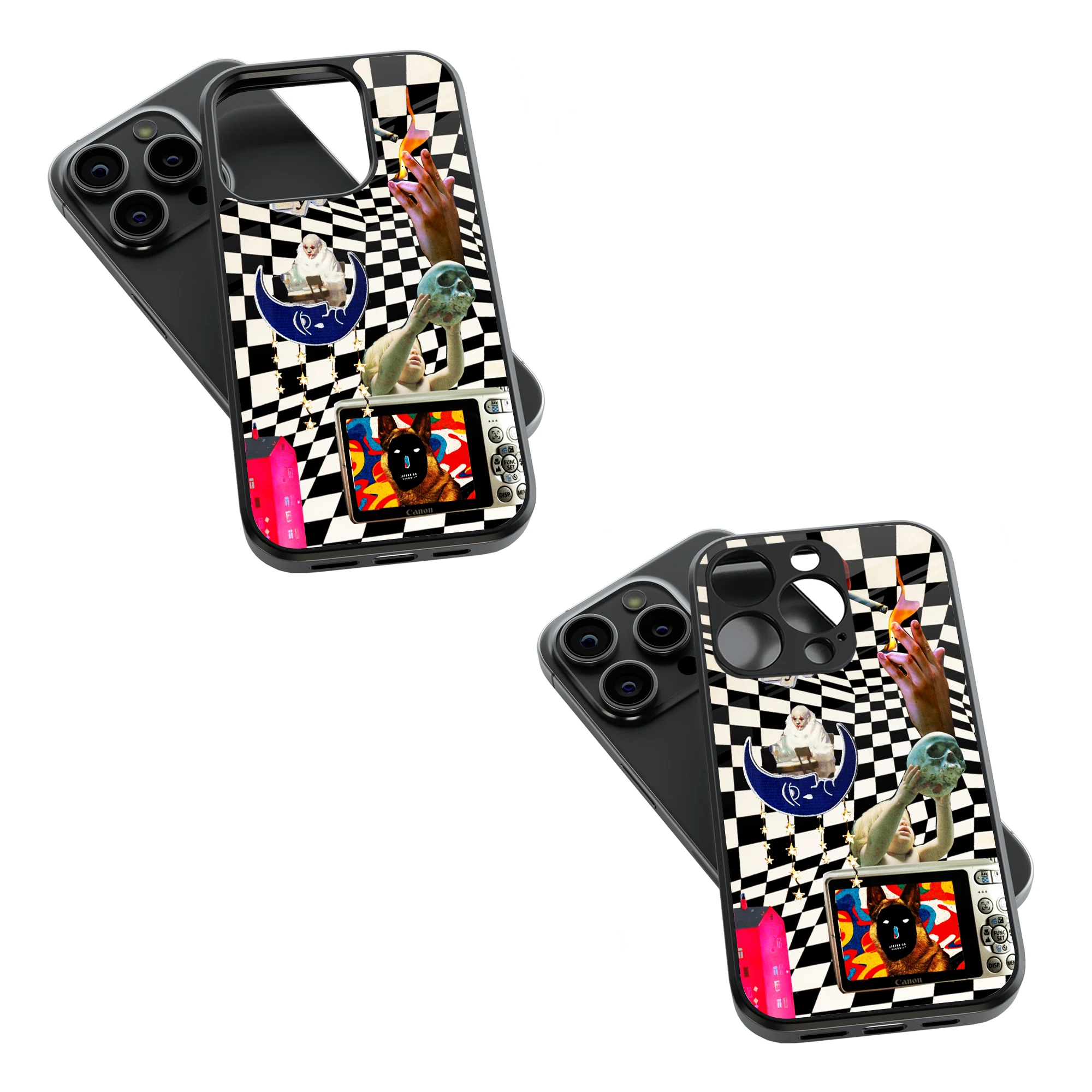 Trendy Glass Back Mobile Case for iPhone, Samsung, Redmi, OnePlus, Google Pixel, Motorola