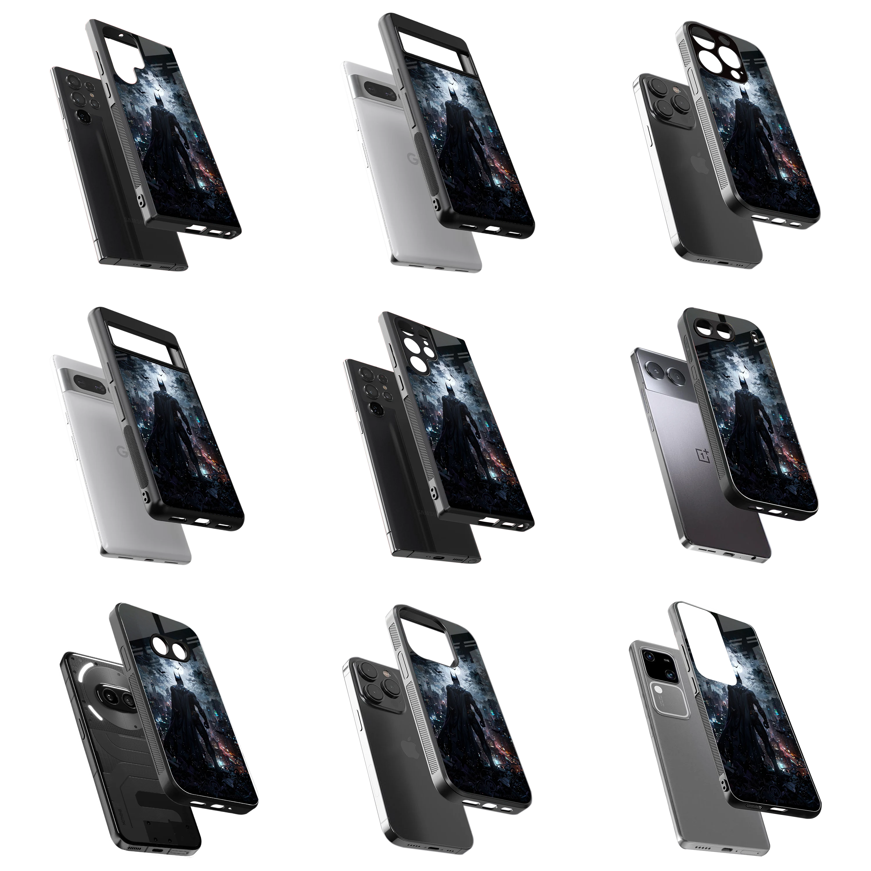 Durable Glass Back Mobile Case for iPhone, Samsung, OnePlus, Google Pixel, Redmi, Vivo, Oppo