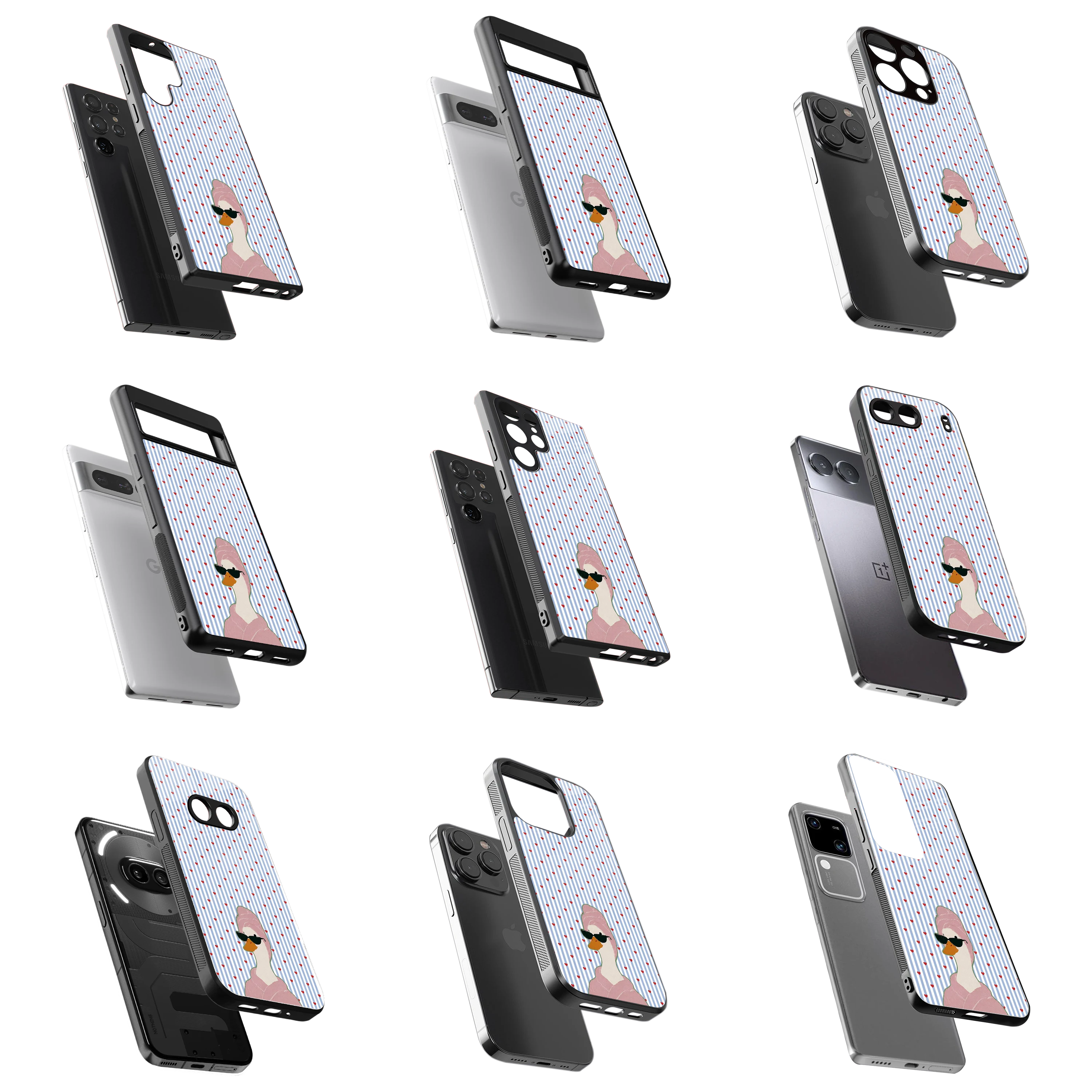 Durable Glass Back Mobile Case for iPhone, Samsung, OnePlus, Google Pixel, Redmi, Vivo, Oppo