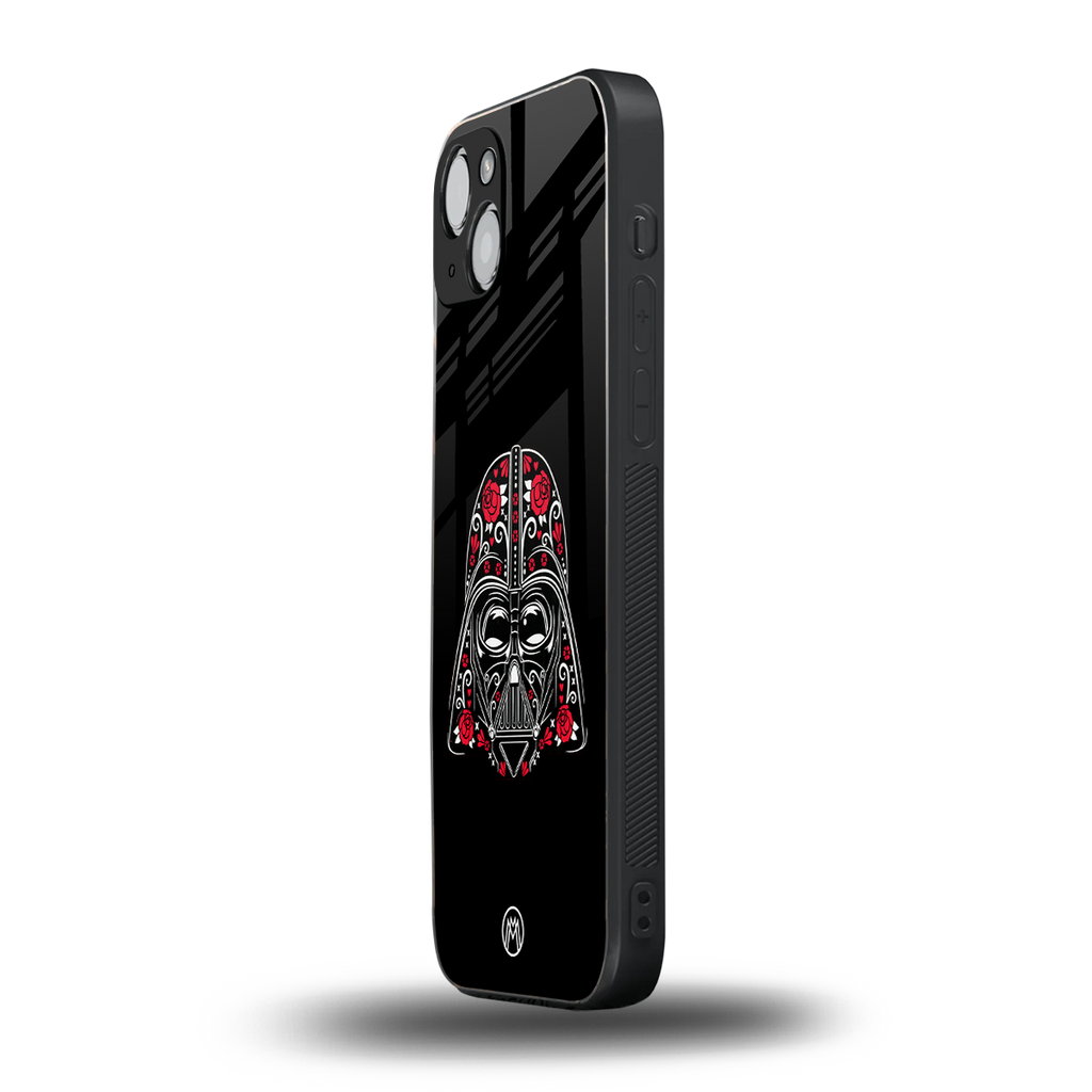 darth vader back phone cover | glass case for iphone 15 plus