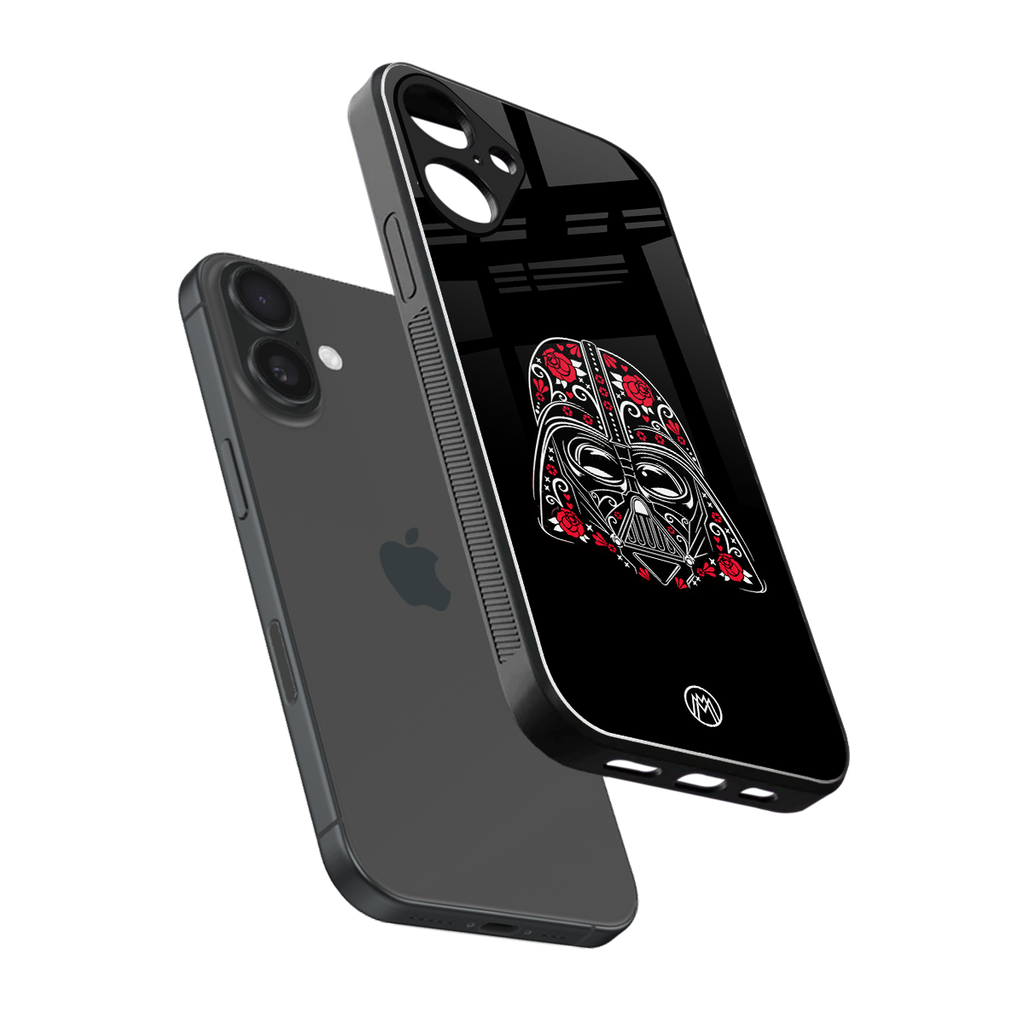 darth vader back phone cover | glass case for iphone 16 plus
